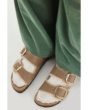 Birkenstock Arizona Big Buckle Shearling Sandals - Green