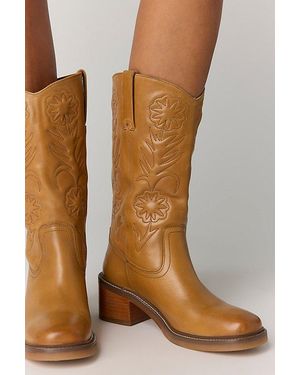 Frye For Fp Kate Deco Stitch Boots - Natural