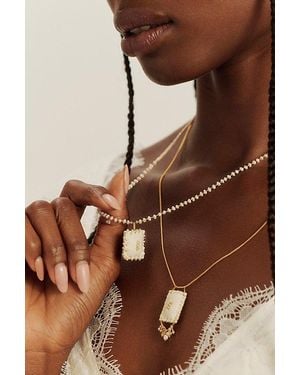 Free People Iwona Ludyga Design Ona Pouch On Pearls Necklace - Brown