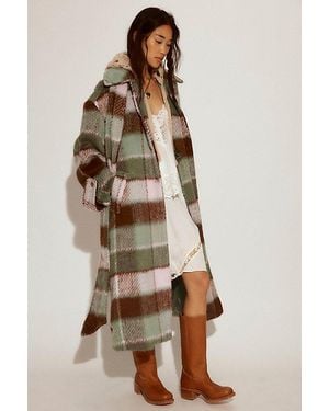 Free People Dalton Woolen Coat Jacket - Natural