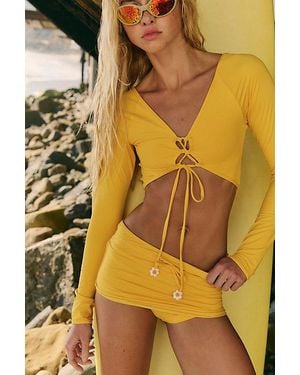 Strait The Label Splash Surf Top - Yellow