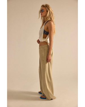 Free People Tidal Moon Low-Rise Pull-On Trousers - Natural