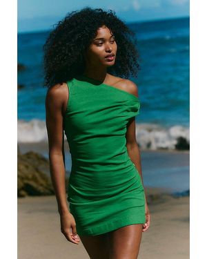 free-est So Far Summer Stretch Linen Mini Dress By - Green