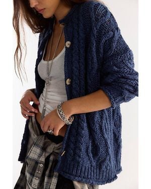Free People Opal Knit Cardi - Blue
