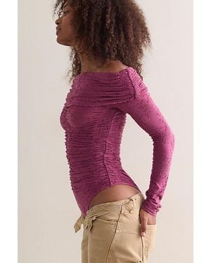 Free People Night Shift Bodysuit - Purple