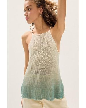 Free People Mercer Linen Knit Tank Top - Green