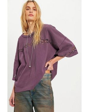 Free People Andy Oversized Tee - Purple