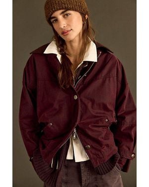 Free People Cori Waxed Jacket - Purple