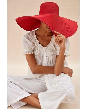 Free People Shady Character Packable Wide Brim Hat - Pink
