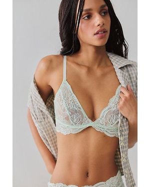 Intimately By Free People Last Dance Lace Triangle Bralette By - Blue