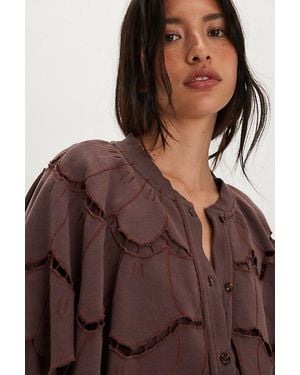 Free People Fluttercape Sweatshirt - Brown