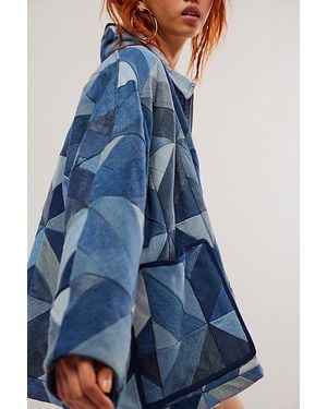 SISSEL EDELBO Elliot Patchwork Jacket At Free People In Denim - Blue