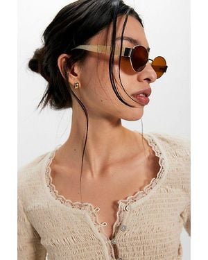 Free People Spencer Round Sunglasses - Brown