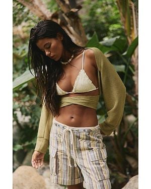 Free People Sol Scarf Bolero Top - Green