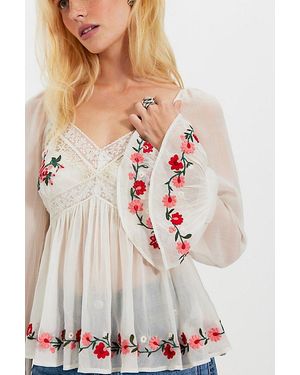Free People Sienna Embroidered Top - White