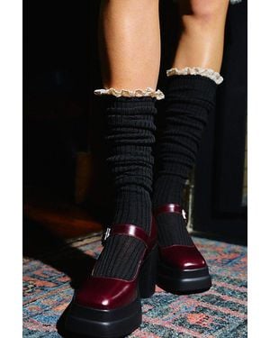 Free People Misty Solid Tall Socks - Black