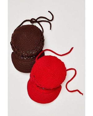 Free People Silvie Crochet Baseball Hat - Brown