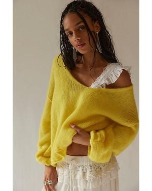 Free People Marina Softspun Knit Sweater - Yellow