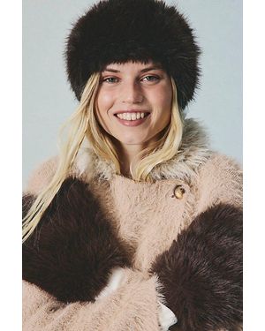 Free People Arctic Fur Mitten - Brown