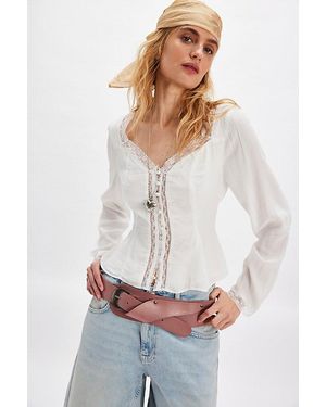 Free People Leylah Lace Blouse - White