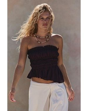 free-est Daybreak Cotton Tube Top By - Brown