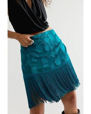 Nigel Preston Micro Mini Fringe Skirt - Blue