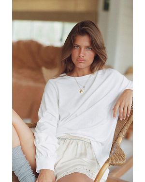 Free People Perfect Oversized Long Sleeve Top - White