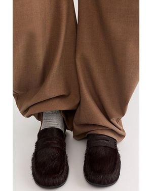 Paloma Barceló Blanche Hair-On Loafers - Brown