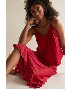 Intimately By Free People Long Lost Lover Maxi Slip Skirt By - Red