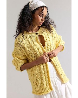Free People Opal Knit Cardi - Yellow