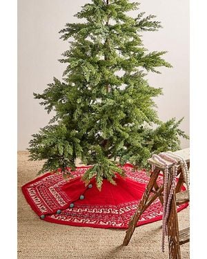 French Knot Swan Tree Skirt By - Green
