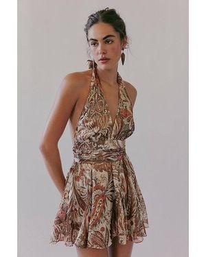 retroféte Alexandria Silk Dress - Brown