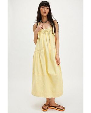 Free People Machu Barrel Midi Dress - Yellow