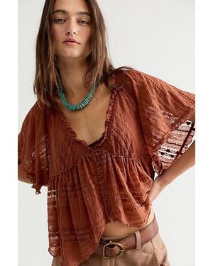Free People In Your Dreams Lace Top - Brown