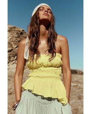 free-est Daybreak Cotton Tube Top By - Yellow