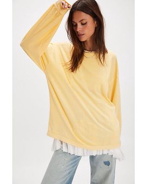 Free People Perfect Oversized Long Sleeve Top - Yellow