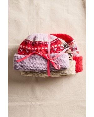 Free People Coming Home Fairisle Beanie - Pink