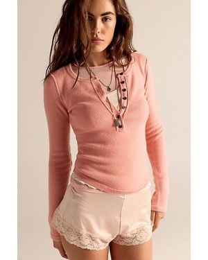Free People Hudson Solid Cashmere Henley - Pink