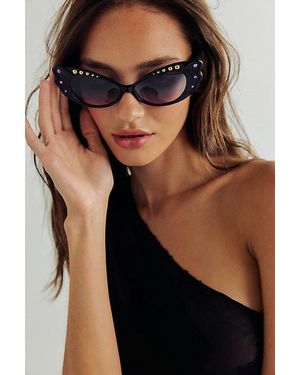 Anna Sui Pearl Wing Oversized Sunglasses - Black