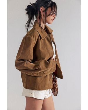 Free People Hera Vegan Suede Jacket - Brown