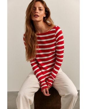 Free People Most Loved Striped Long Sleeve - Red