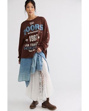 Daydreamer The Doors Gig Poster Oversized Long Sleeve Tee - Brown