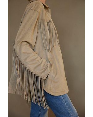 Free People We The Free Fringe Out Vegan Suede Jacket - Multicolour