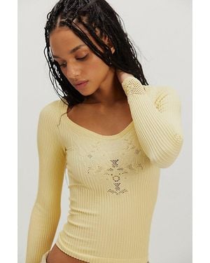 Free People Dynamic Duo Long Sleeve - Yellow