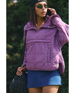 Fp Movement Packable Hooded Performance Puffer Pullover - Purple