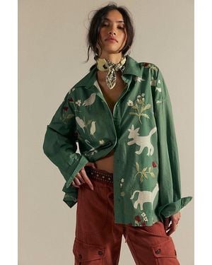 Free People Crafty Critter Shirt - Green