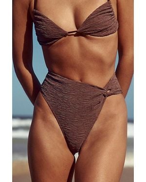 free-est Tess High-Waisted Bikini Bottoms - Brown