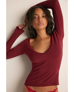Intimately By Free People So Soft Seamless Modal V-Neck Long Sleeve By - Red