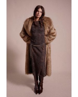 Nightcap Lanai Lace Midi Dress - Brown