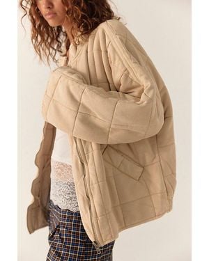 Free People Dolman Quilted Knit Jacket - Natural